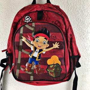 DISNEY JR Kids Backpack Red Jake/Never Land Pirate